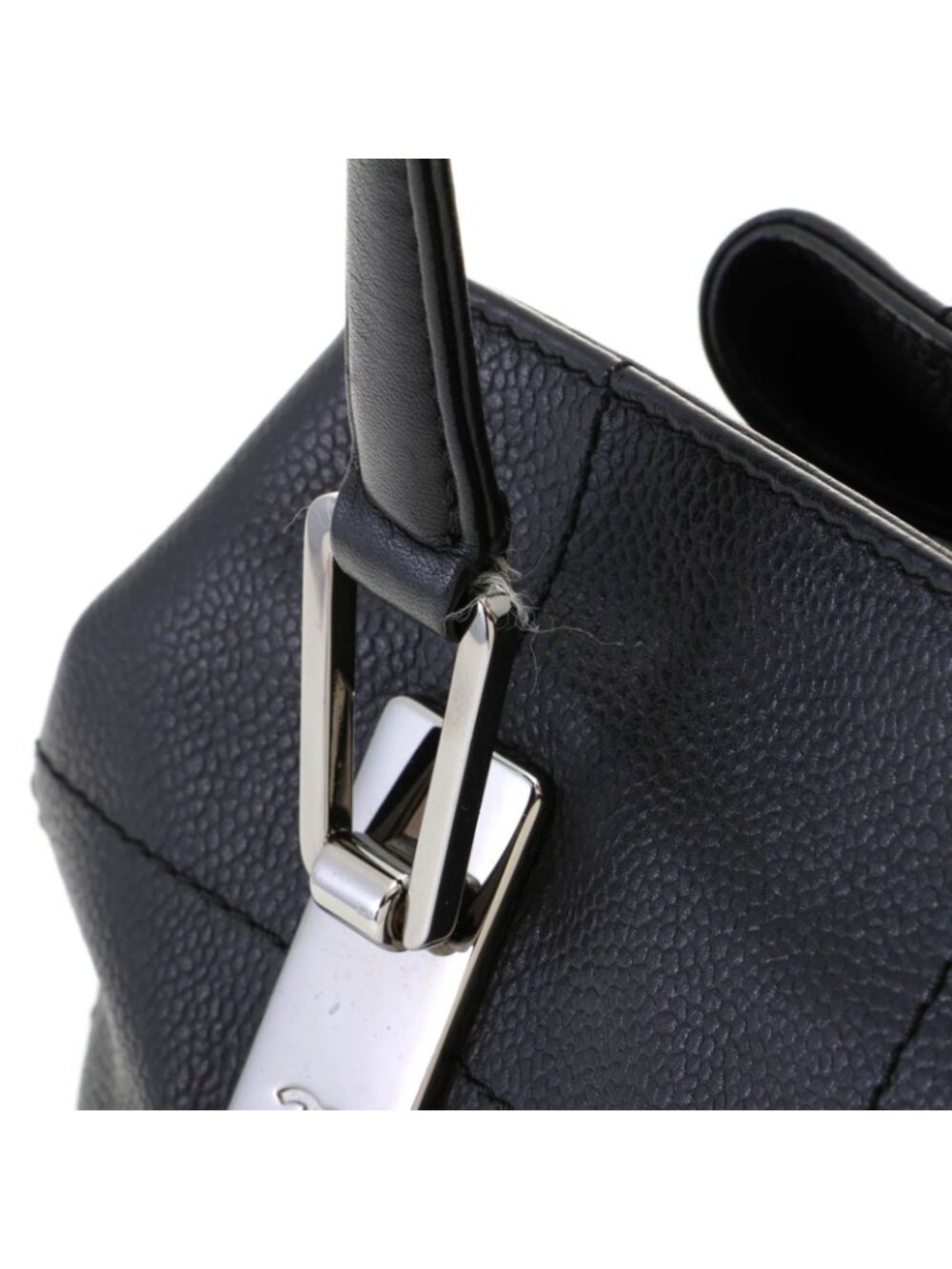 Chanel Choco Bar Line Black Silver Handbag Caviar Leather - Picture 6 of 10